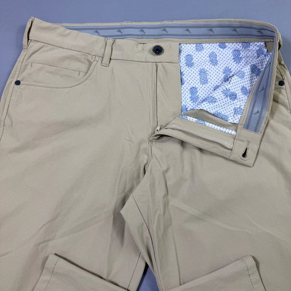 Tommy Bahama Boracay Performance Pants Mens 34x32 Tan Stretch Beach Golf Wicking
